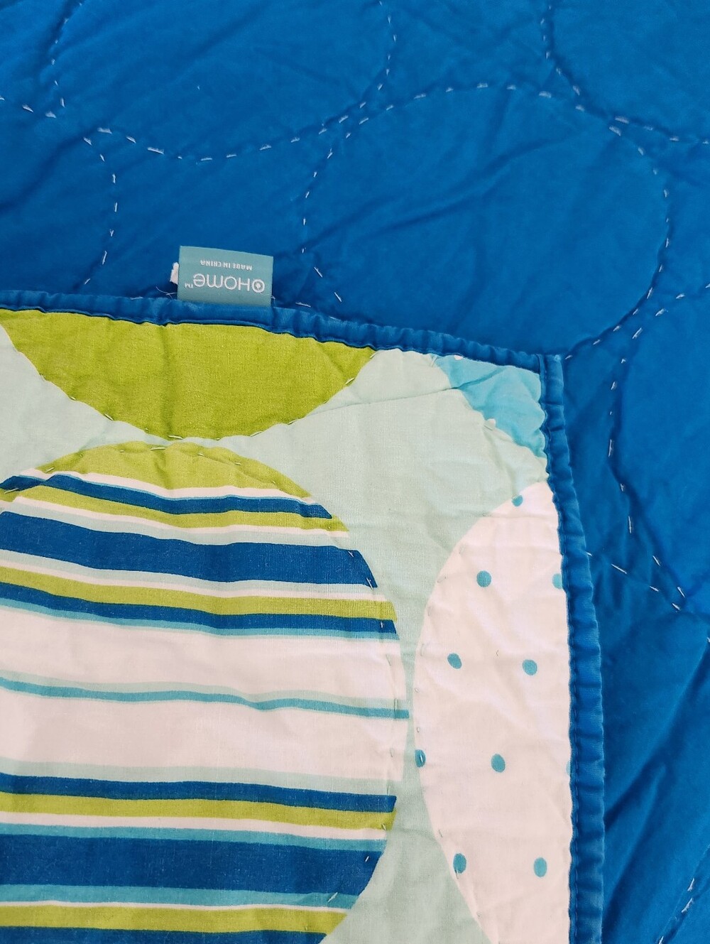 Polka Dot Quilt Twin Blue Green Teen Kids Cotton Home Bedding - Picture 5 of 6